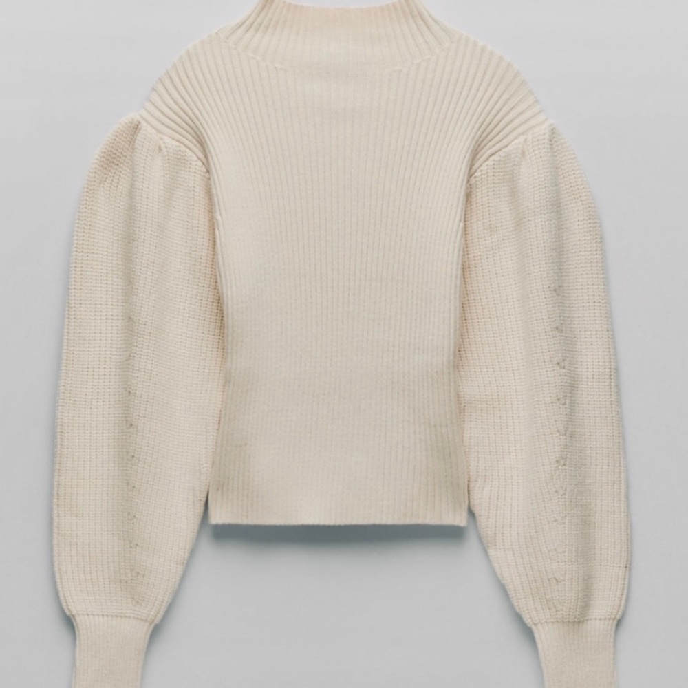 ZARA balloon sleeve knit sweater